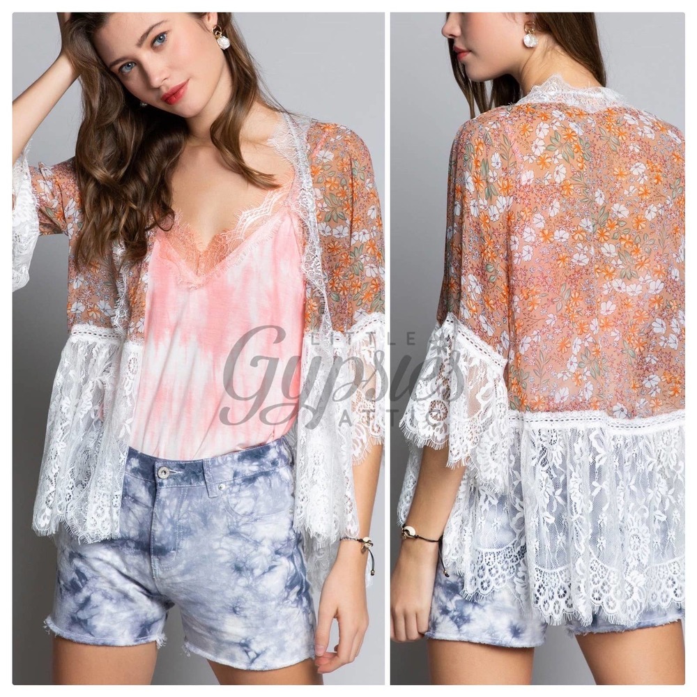 POL Ellie's Bridesmaid Lace Kimono Cardigan - Picture 12 of 14